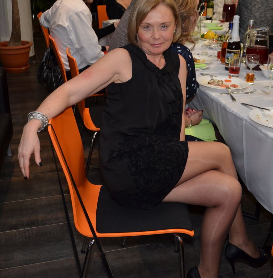 Pantyhose gilf on party