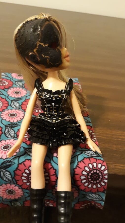Cumming on my bratz burn victim