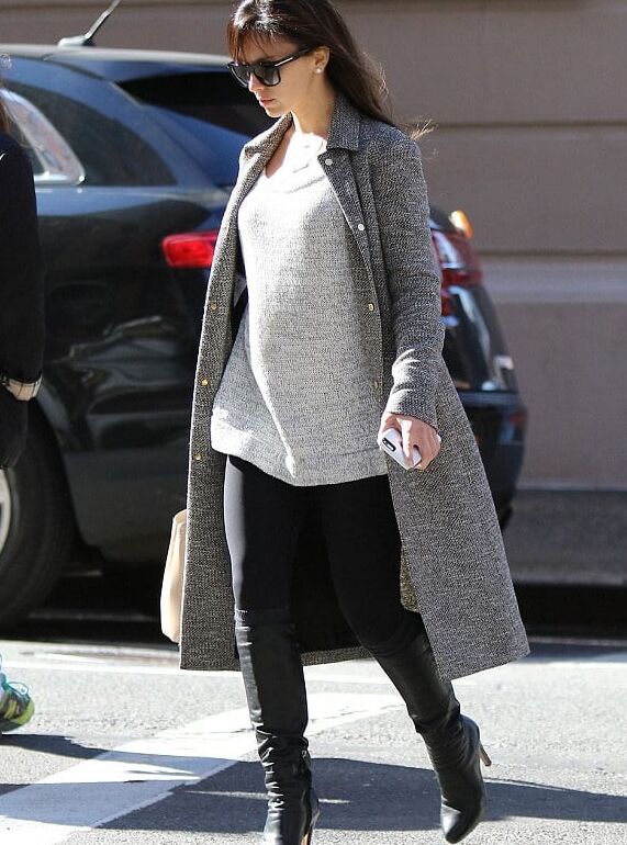 Female Celebrity Boots &amp; Leather - Hilaria Baldwin