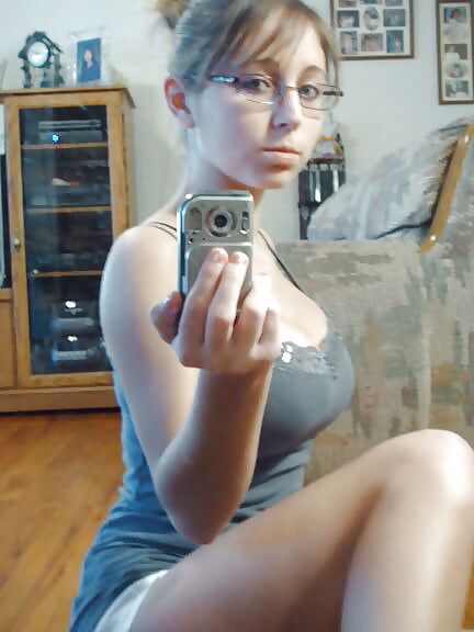 Nerdy Girl Samantha Shows Off Huge Tits