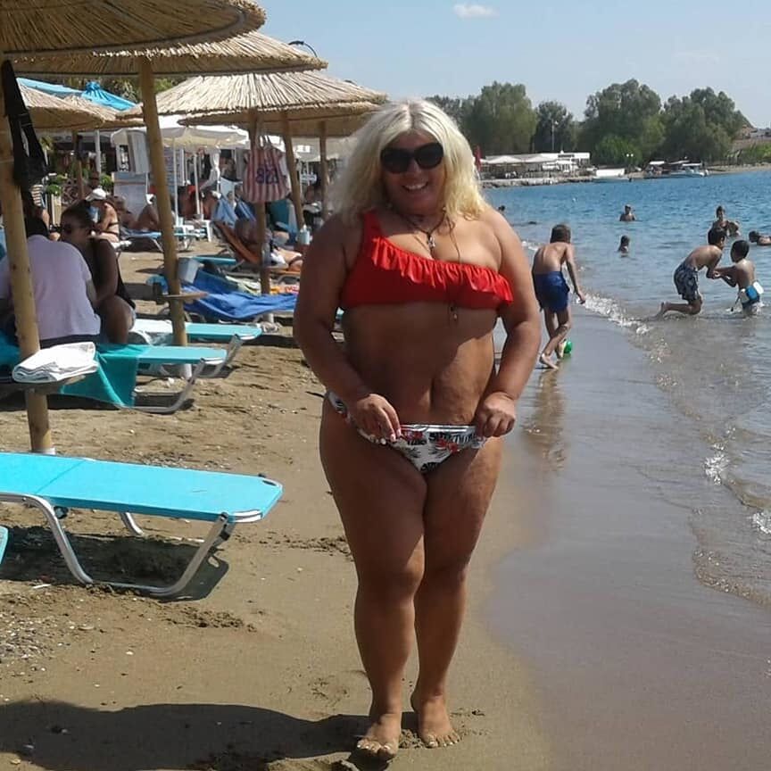 Fat Milf at the beach...