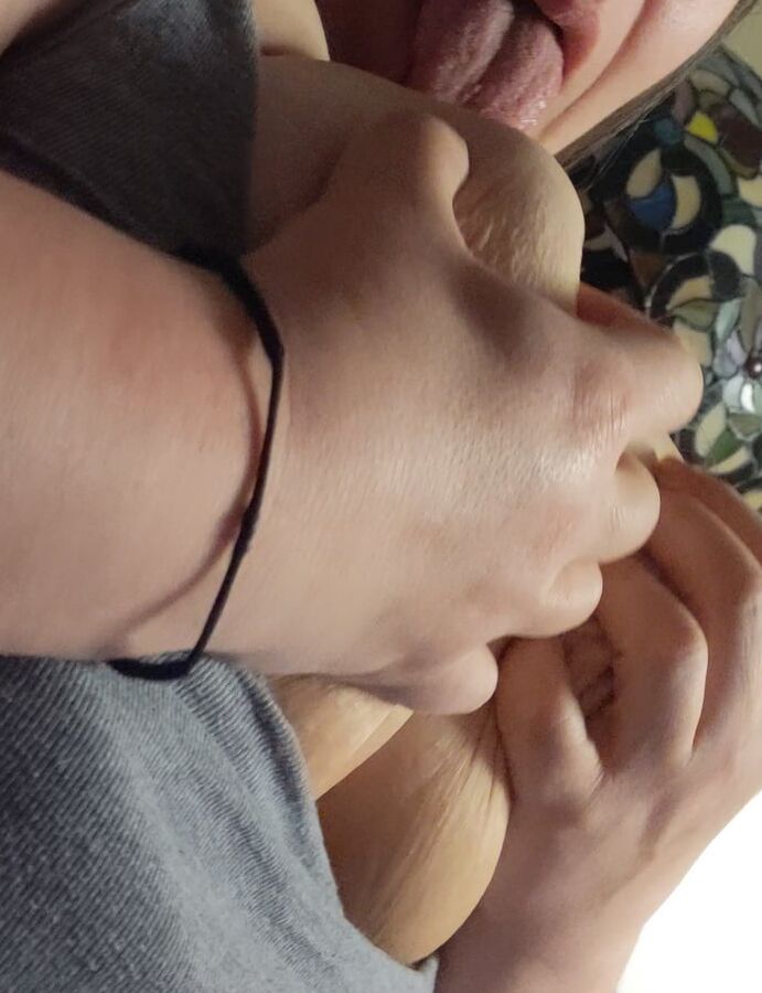 Bbw wife playing with big tits