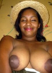 BIG BLACK NATURAL BOOBS
