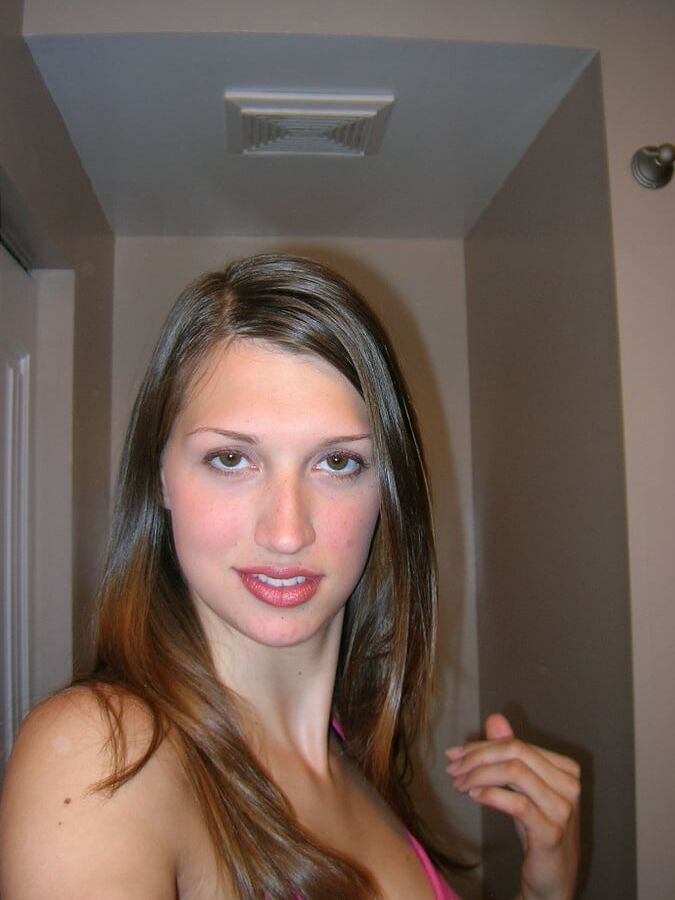 Sexy slim brunette bride Kimberly exposed for you to enjoy