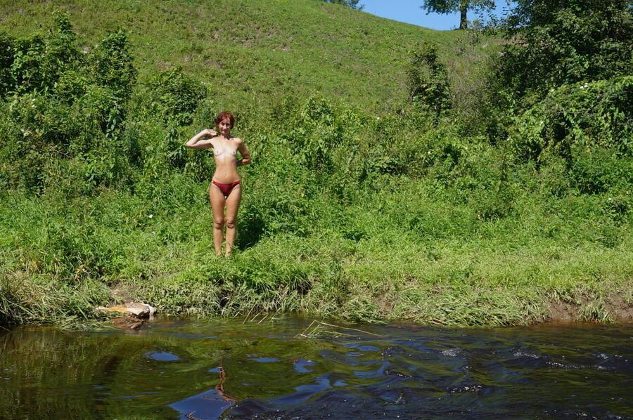Nude walk upon river
