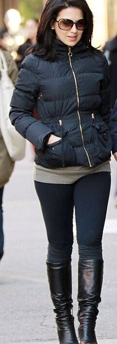 Female Celebrity Boots &amp; Leather - Hilaria Baldwin