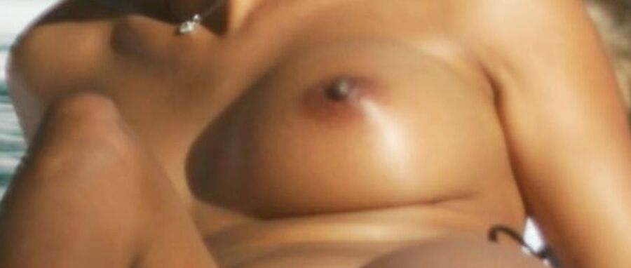 Georgette Etoo topless Miami Beach aug