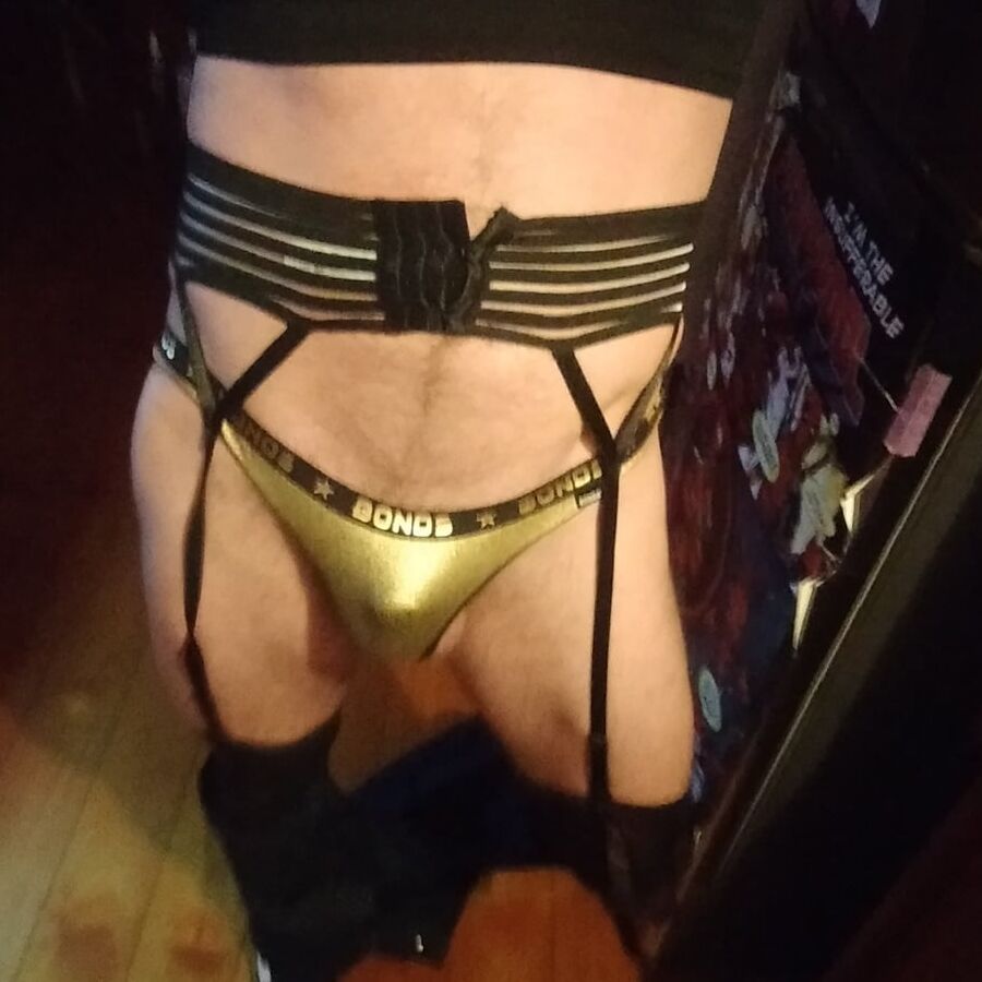 Horny as wearing my wife&;s knickers