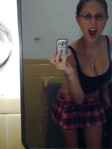 Nerdy Girl Samantha Shows Off Huge Tits