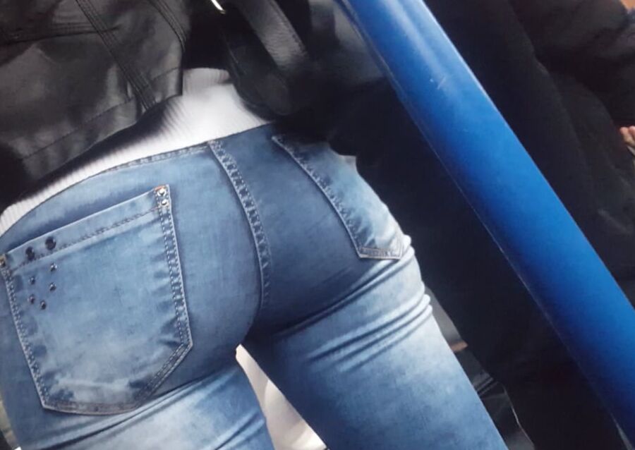 Serbian milf mom beautiful jeans ass in bus