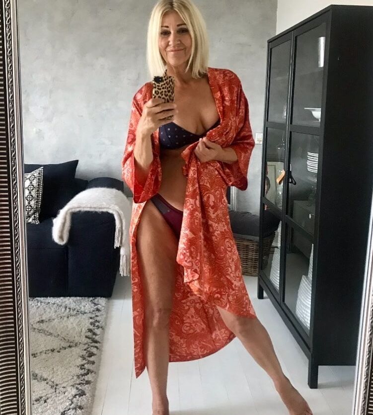 Hot mature Danish mom in lingerie