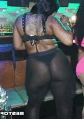 Amazing sexy ass in sheer black pants
