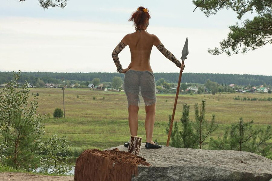 Savage with a spear