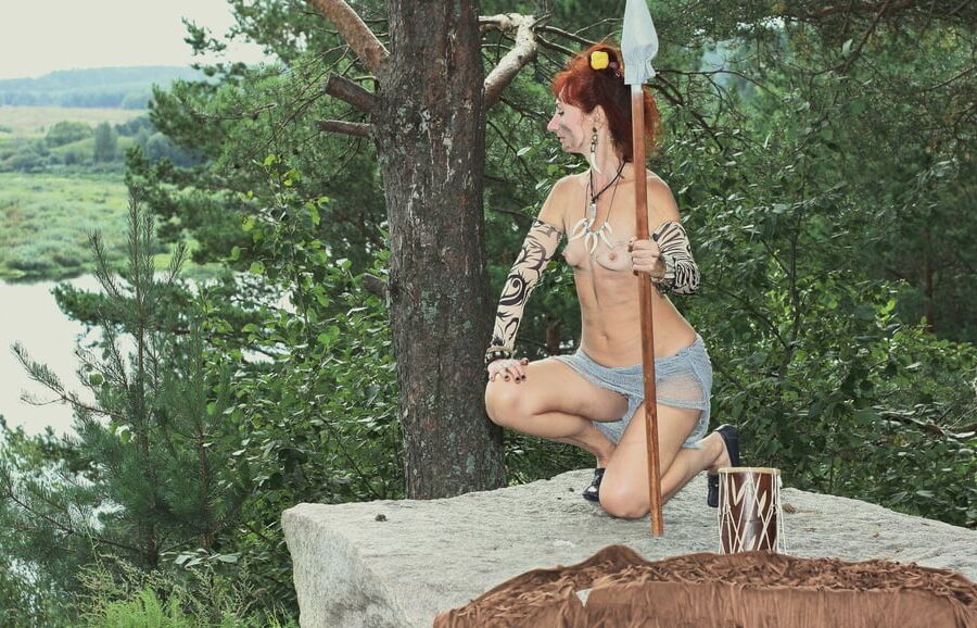 Savage with a spear