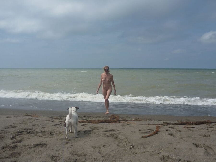 Happy nudist couple