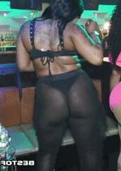 Amazing sexy ass in sheer black pants