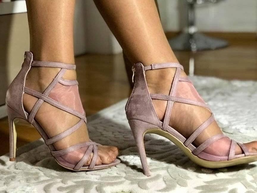 mature friend feet in nylon