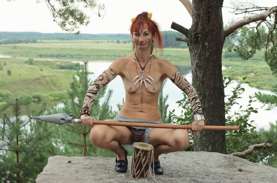 Savage with a spear