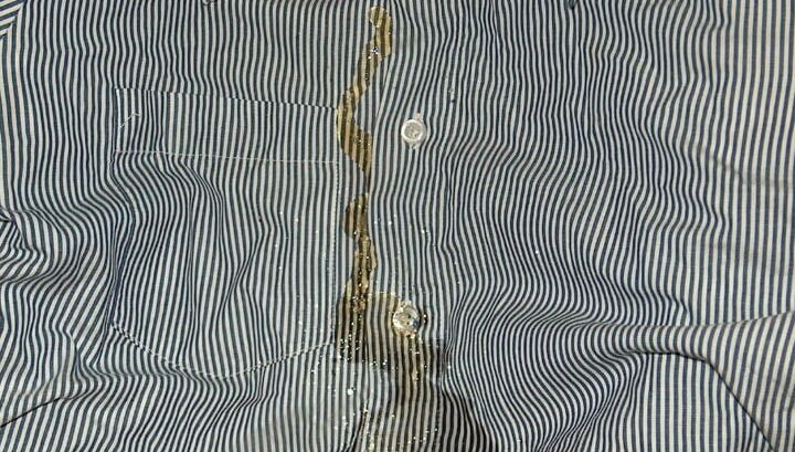 blue striped blouse pissed