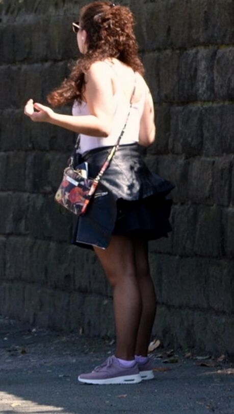 Street Pantyhose - Cheap Brit with Small Tits