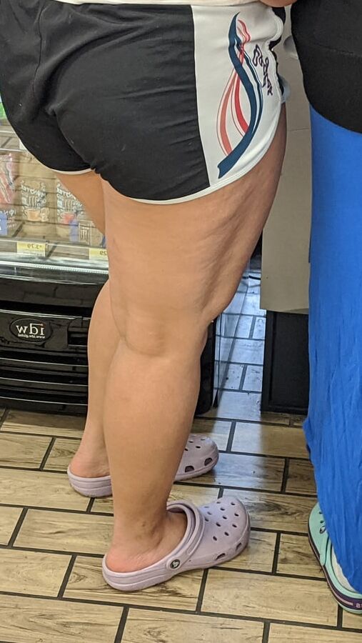 This old slut has big legs