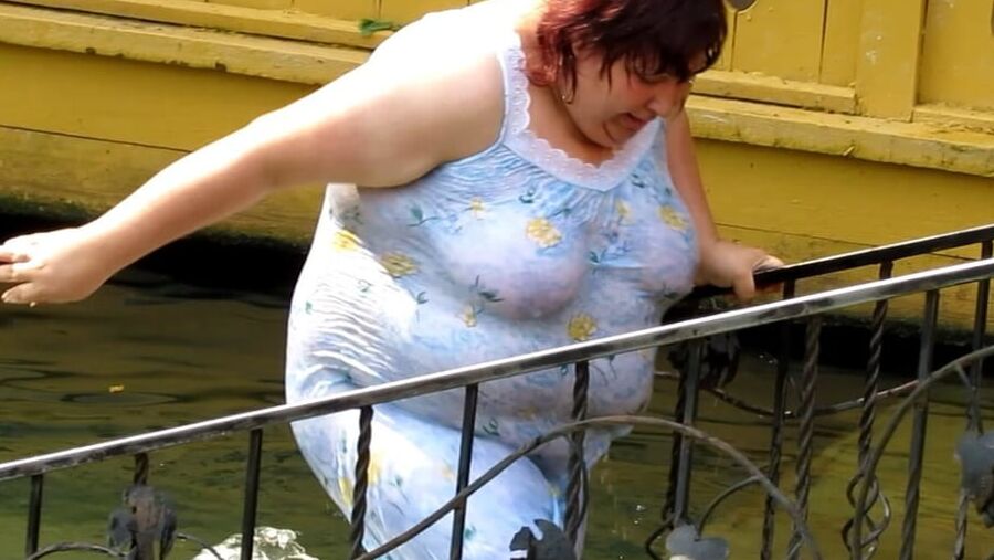 Mature Russian women bathe in cold water