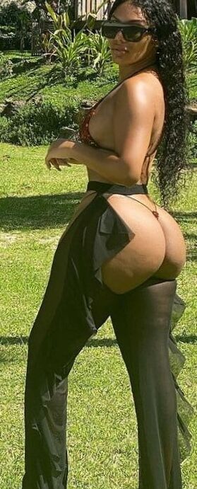 Asses in see through and chaps