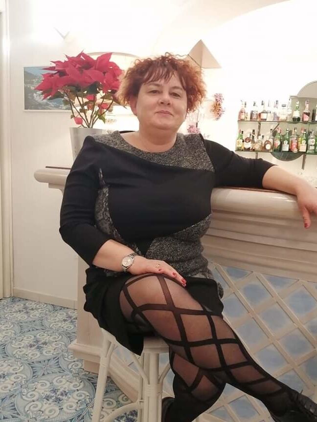 Mature and granny in black stockings