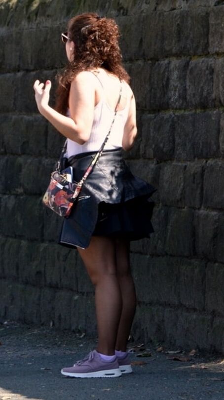 Street Pantyhose - Cheap Brit with Small Tits