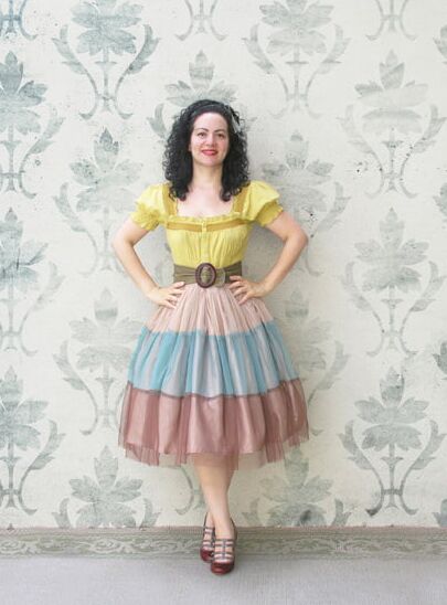 Beauty of a woman in a skirt