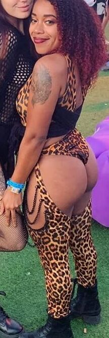 Asses in see through and chaps