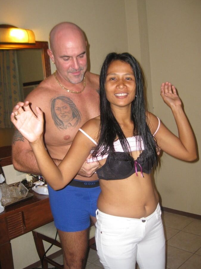 My wife getting unwrapped by a total stranger.