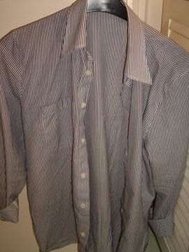 blue striped blouse pissed