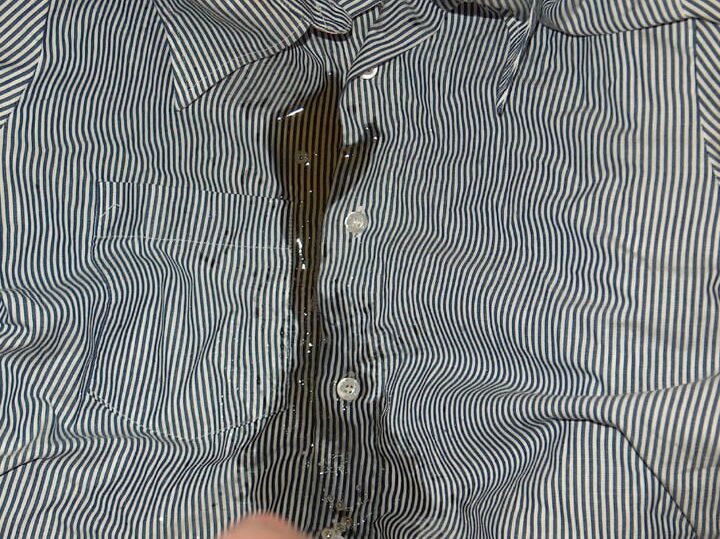 blue striped blouse pissed