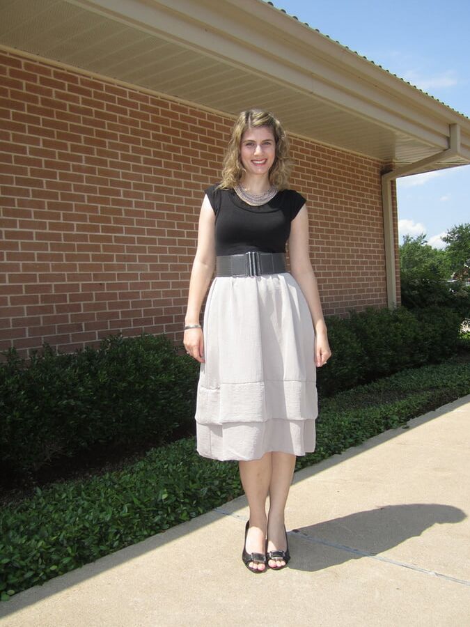Beauty of a woman in a skirt
