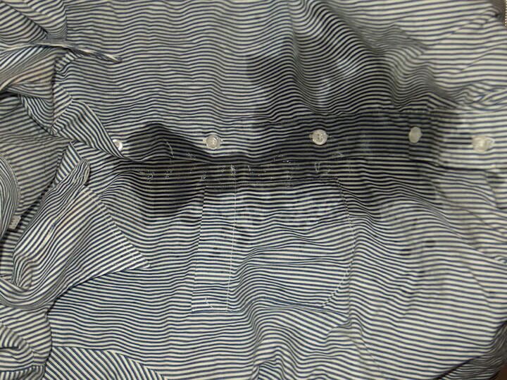 blue striped blouse pissed