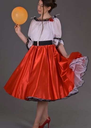 Beauty of a woman in a skirt