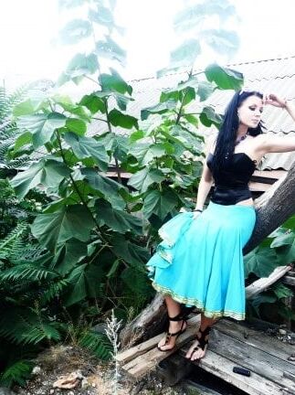 Beauty of a woman in a skirt