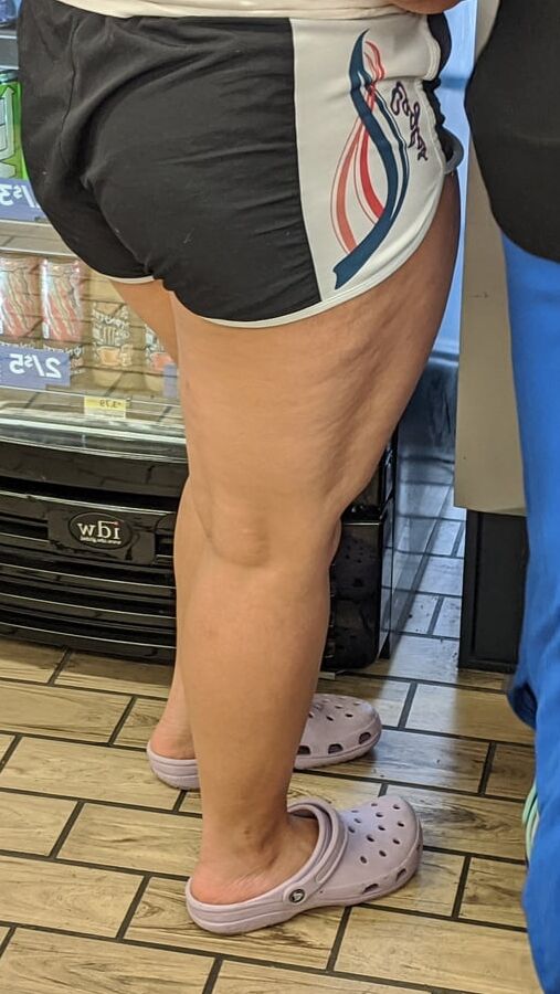 This old slut has big legs