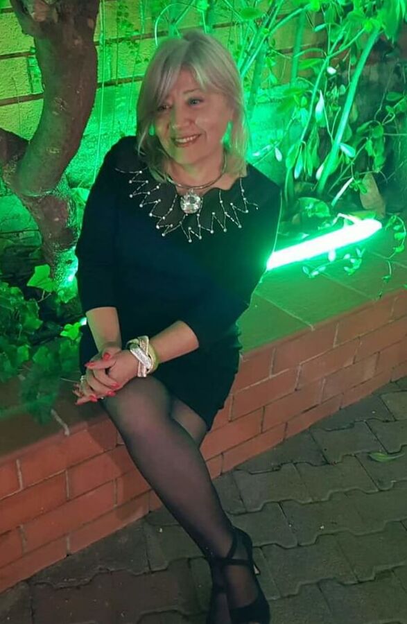 Mature and granny in black stockings