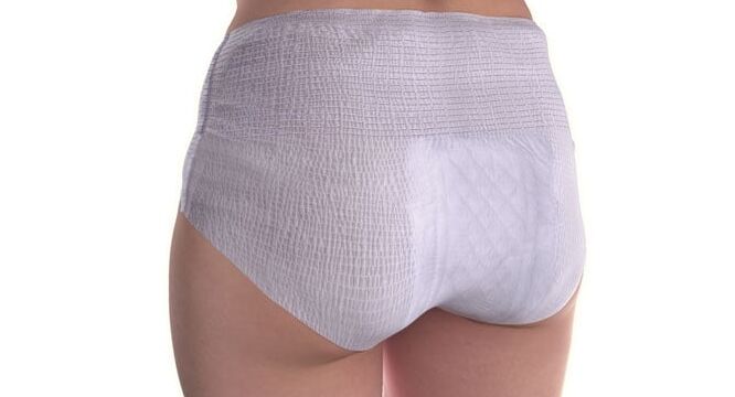 Women wearing Depends panties