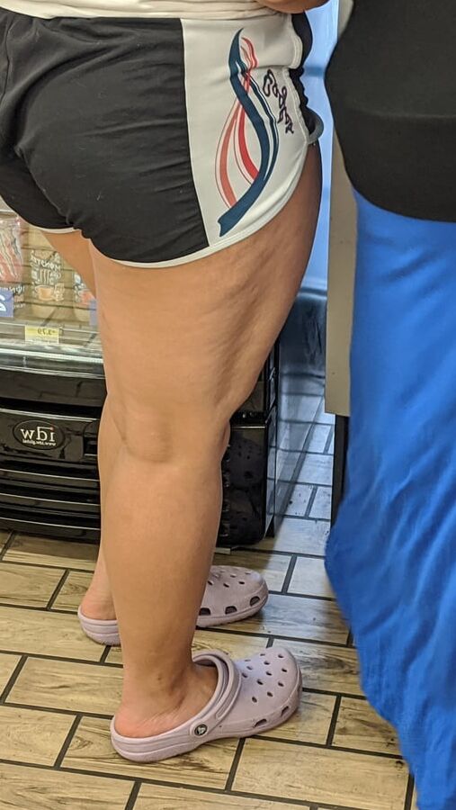 This old slut has big legs