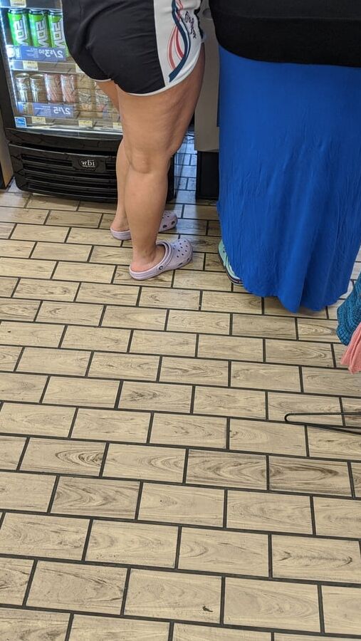 This old slut has big legs