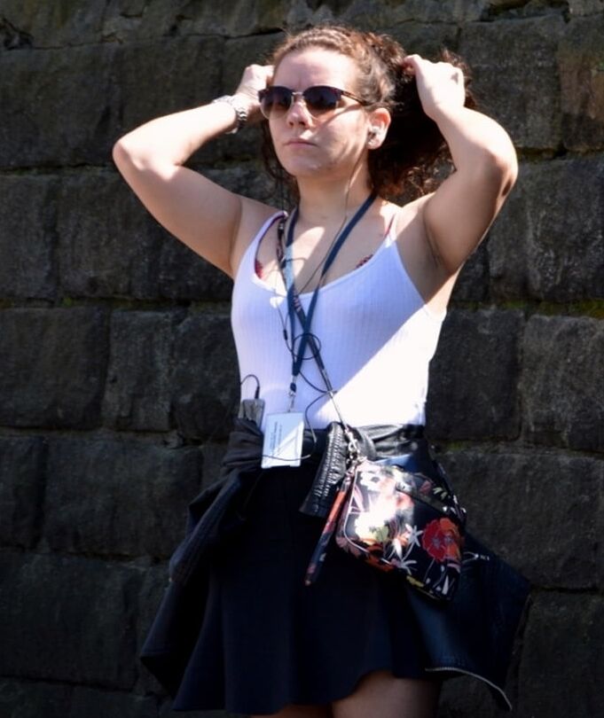Street Pantyhose - Cheap Brit with Small Tits