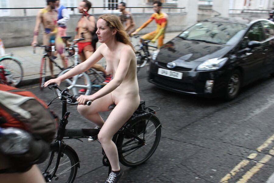 Redhead with Freckles London WNBR world naked bike ride
