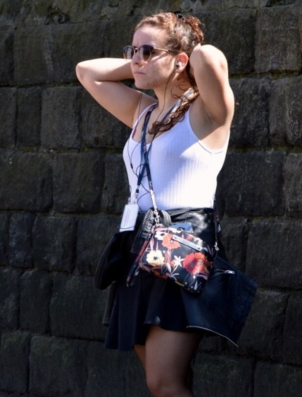 Street Pantyhose - Cheap Brit with Small Tits