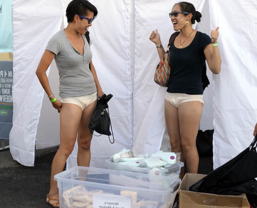 Women wearing Depends panties