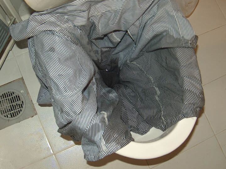 blue striped blouse pissed