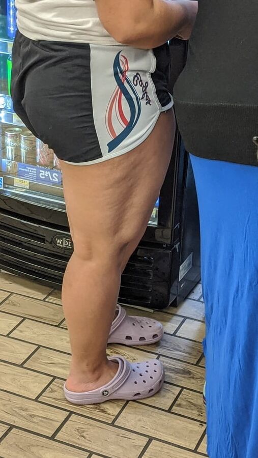 This old slut has big legs