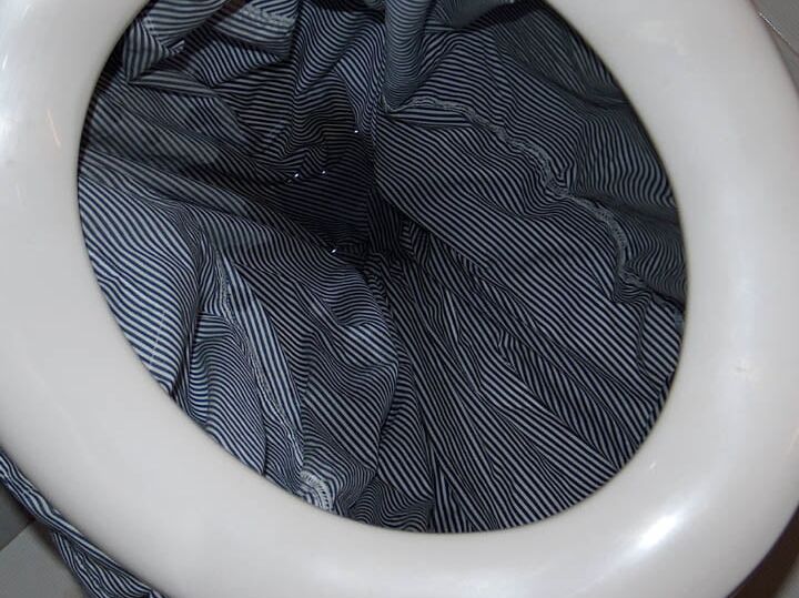 blue striped blouse pissed